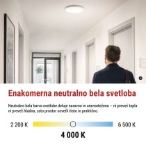 LED stropna svetilka DORI EVO, MW sensor, okrogla bela 24W, IP65, Nevtralna bela