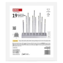 Dekoracje - świecznik srebrny 19 LED, 28 cm 3x AA ciepła biel, IP20, timer