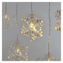 LED Weihnachtlicher Vorhang – Schneeflocken, 84 cm, Innen, warm-weiß