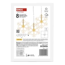 LED Weihnachtlicher Vorhang – Schneeflocken, 84 cm, Innen, warm-weiß
