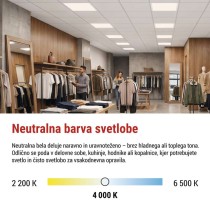 LED panel REXXO backlit 60×60, kvadratni, vgradni, bel, 30W NW