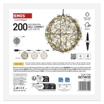 LED Ziemassvētku bumbiņas ar savienojumu – 200 LED, lietošanai gan ārā, gan iekštelpās, WW