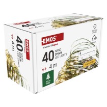 LED Weihnachtliche Nano-Kette grün, 4 m, Außen und Innen, warm-weiß, Timer