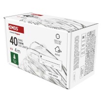 Dekoracje - 40 LED nano łezki 4m ciepła biel, srebrny przewód, IP44 timer