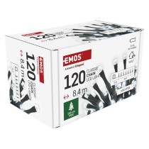 LED Weihnachtliche Lichterkette, 8,4 m, 3x AA, Außen und Innen, Kaltweiß, Timer