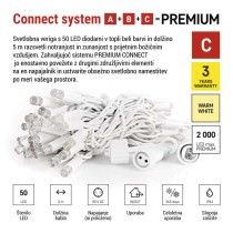 Premium LED povezovalna veriga bela, 5 m, zunanja in notranja, topla bela