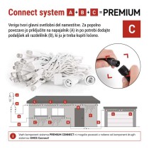 Premium LED povezovalna veriga bela, 5 m, zunanja in notranja, topla bela