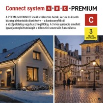 Premium LED sorolható füzér, fehér, 5 m, kültéri és beltéri, meleg fehér