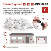 Premium LED sorolható füzér, fehér, 5 m, kültéri és beltéri, hideg fehér