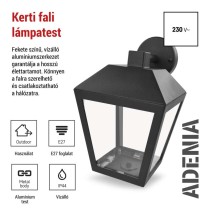 Kerti fali lámpa ADENIA, 18 x 15 x 24,5 cm, 1 x E27, 15 W