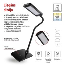 EMOS Eddy LED asztali lámpa, fekete