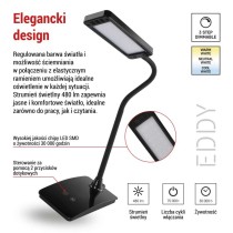 Lampa biurkowa LED EDDY czarna, WW/NW/CW