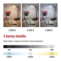 Lampa biurkowa LED EDDY czarna, WW/NW/CW