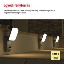 LED kerti fali lámpa NIKA szürkületérzékelővel, 12 x 12 x 20 cm, 12,8 W, meleg fehér