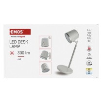 LED stolní lampa ABBIE, nabíjecí, bílá