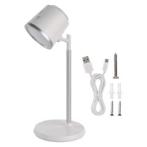 LED stolní lampa ABBIE, nabíjecí, bílá