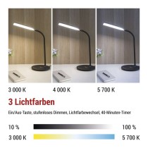 LED Schreibtischlampe OSCAR, schwarz