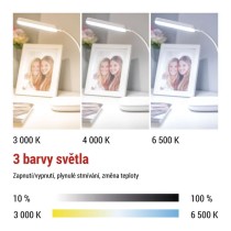 LED stolní lampa MOLLY, bílá