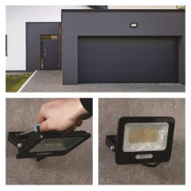 LED reflektor GLARO 30W, fekete, IP65, 3000 lm, természetes fehér