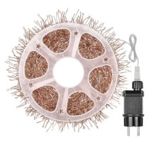 LED nano fényfüzér tekercsen, rézszínű, 9,6 m, meleg fehér, időzítő