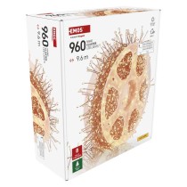 LED nano fényfüzér tekercsen, rézszínű, 9,6 m, meleg fehér, időzítő