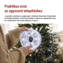 LED nano fényfüzér tekercsen, ezüst , 9,6 m, hideg fehér, időzítő