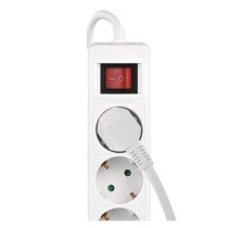 Pikendusjuhe 3 m / 5 Pistikupesa / koos lülitiga / valge / 1× USB-A + 1× USB-C / 1,5 mm2
