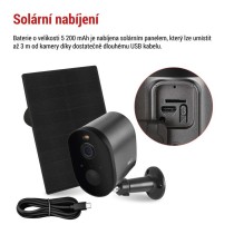 GoSmart Venkovní bateriová kamera IP-1150G SNAP s WiFi a solárním panelem