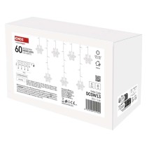 LED božični zastor – snežinke, 135x50 cm, notranja, hladna bela