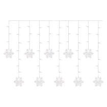 LED božični zastor – snežinke, 135x50 cm, notranja, hladna bela