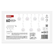 LED božični zastor – snežinke, 135x50 cm, notranja, hladna bela