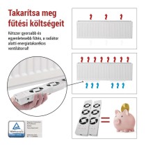 Radiátor fűtéserősítő ventilátor szett - DUO, fehér