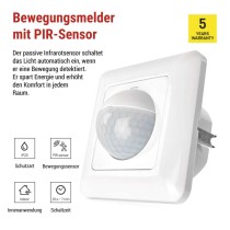 Bewegungsmelder (PIR-Sensor) IP20 500W weiss