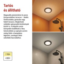 LED reflektor LORI fekete, kerek, 4,5W CCT