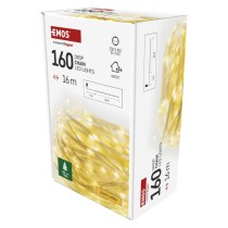 LED božična drop veriga, 16 m, zunanja in notranja, topla bela, časovnik