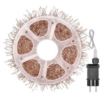 LED nano fényfüzér tekercsen, rézszínű, 14,4 m, meleg fehér, időzítő