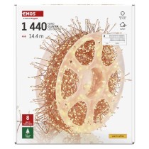 LED nano fényfüzér tekercsen, rézszínű, 14,4 m, meleg fehér, időzítő