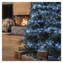 LED nano fényfüzér tekercsen, ezüst , 14,4 m, hideg fehér, időzítő
