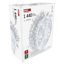 LED nano fényfüzér tekercsen, ezüst , 14,4 m, hideg fehér, időzítő