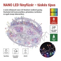 LED nano fényfüzér tekercsen, ezüst, 19,2 m, többszínű, időzítő
