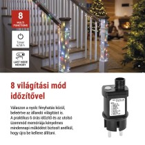 LED nano fényfüzér tekercsen, ezüst, 19,2 m, többszínű, időzítő