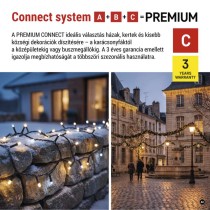Premium LED sorolható füzér, villogó, 10 m, kültéri, meleg/hideg fehér
