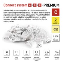 Premium LED spojovací řetěz blikající bílý – rampouchy, 3 m, venkovní, teplá bílá