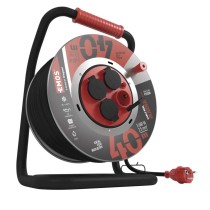 Kültéri kábeldob 40 m / 4 aljzat / fekete / gumi-neoprén / 230V / 2,5 mm2