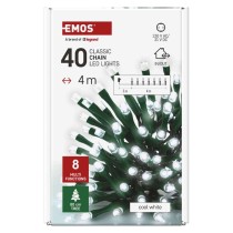 LED jõuluvalguskett, 4 m, õue/tuppa, külm valge, 8 režiimi, ajasti