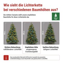 LED Weihnachtliche Lichterkette, 8 m, Außen/Innen, warmweiß/kaltweiß, Timer