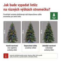 LED vánoční řetěz, 18 m, venkovní i vnitřní, multicolor, programy, časovač
