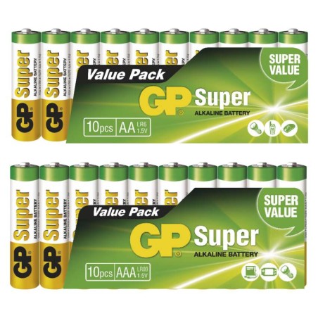 Baterija GP SUPER alkalna LR6 + LR03 (AA+AAA) 20 folija