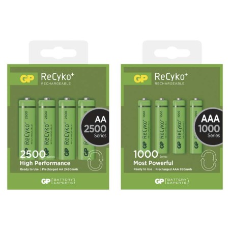 Nabíj. bat. GP ReCyko+ 2500(AA) 4ks+GP ReCyko+ 1000(AAA) 4ks