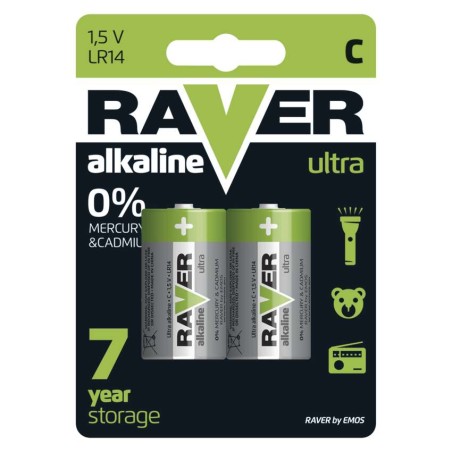Alkaline Batterien RAVER LR14 (C), 2 Stk.